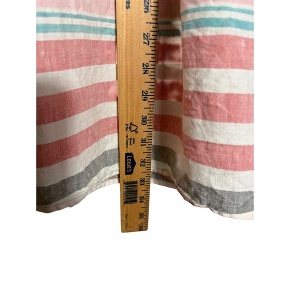 Tommy Bahama Womens Medium Blue Pink Striped Linen Blend Halter Smocked Dress - Picture 4 of 8